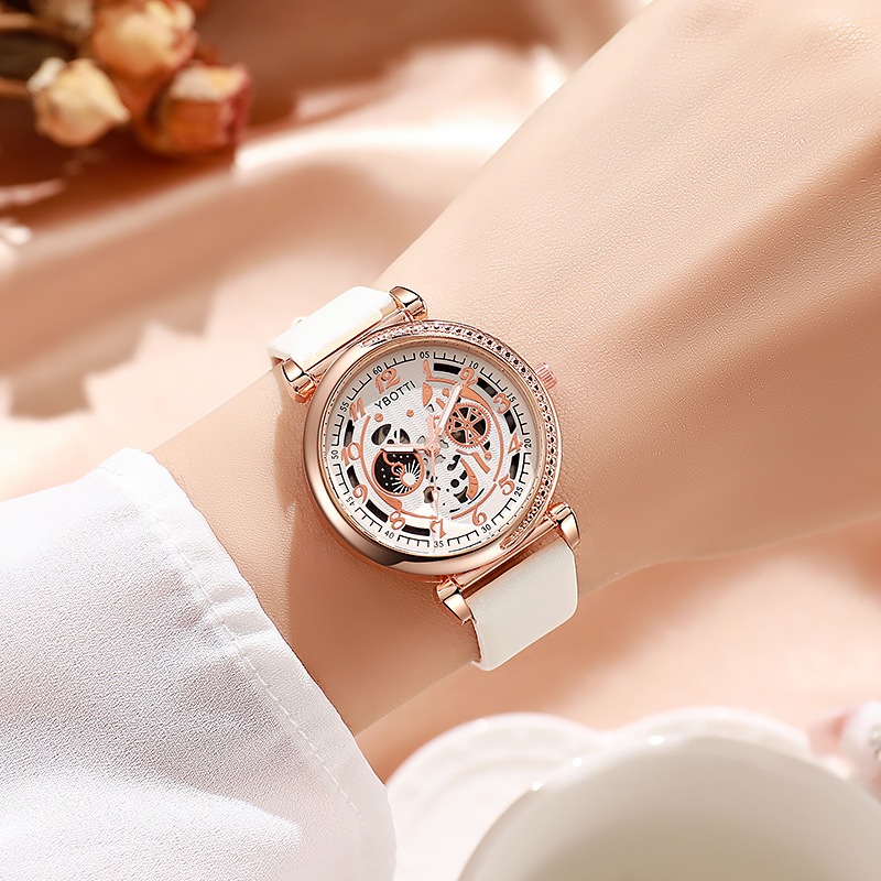 Đồng hồ đeo tay nam nữ mặt tròn rỗng thời trang Đồng hồ đeo tay nam nữ phổ thông