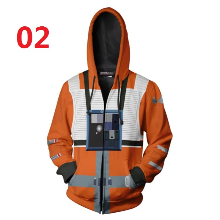 Áo Hoodie có dây kéo Star Wars Áo len thời trang in kỹ thuật số