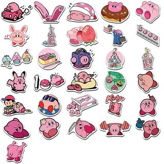 65 CÁI Kirby Trò Chơi Hoạt Hình Dễ Thương Miếng Dán Trang Trí Laptop Notebook Miếng Dán Chống Thấm Nước Trẻ Em