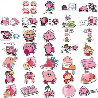 65 CÁI Kirby Trò Chơi Hoạt Hình Dễ Thương Miếng Dán Trang Trí Laptop Notebook Miếng Dán Chống Thấm Nước Trẻ Em