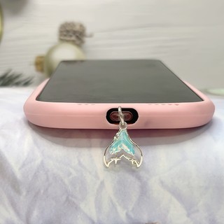 Điện Thoại Di Động Trang Trí Chống Bụi Cắm Tự Làm Hợp Kim Rỗng Nhiều Màu Sắc Nàng Tiên Cá Đuôi Mặt Dây Chuyền Nhỏ Lỗ Điện Thoại Di Động Chống Bụi Cắm