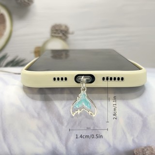 Điện Thoại Di Động Trang Trí Chống Bụi Cắm Tự Làm Hợp Kim Rỗng Nhiều Màu Sắc Nàng Tiên Cá Đuôi Mặt Dây Chuyền Nhỏ Lỗ Điện Thoại Di Động Chống Bụi Cắm