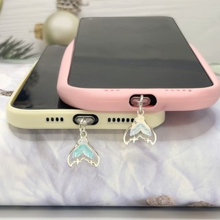 Điện Thoại Di Động Trang Trí Chống Bụi Cắm Tự Làm Hợp Kim Rỗng Nhiều Màu Sắc Nàng Tiên Cá Đuôi Mặt Dây Chuyền Nhỏ Lỗ Điện Thoại Di Động Chống Bụi Cắm