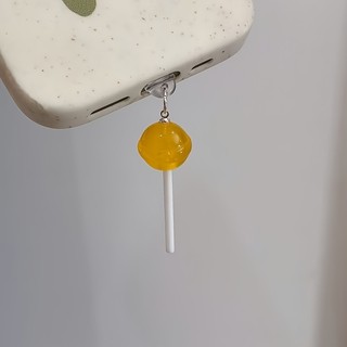 Điện Thoại Di Động Chống Bụi Cắm Tự Làm Nhựa Ba Chiều Nhiều Màu Sắc Lollipop Mặt Dây Chuyền Nhỏ Lỗ Điện Thoại Di Động Chống @