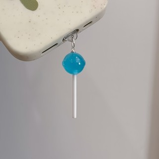Điện Thoại Di Động Chống Bụi Cắm Tự Làm Nhựa Ba Chiều Nhiều Màu Sắc Lollipop Mặt Dây Chuyền Nhỏ Lỗ Điện Thoại Di Động Chống @