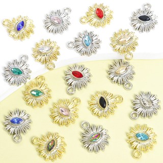 10 Chiếc Pha Lê Kim Cương Giả Kẻ Sọc Mắt Mặt Trời Quyến Rũ Thời Trang Cá Tính Vòng Tay Bông Tai Móc Khóa DIY Tròn Độc Đáo Với Nhiều Màu Thiết Kế Mắt Mặt Dây Hợp Kim Bóng