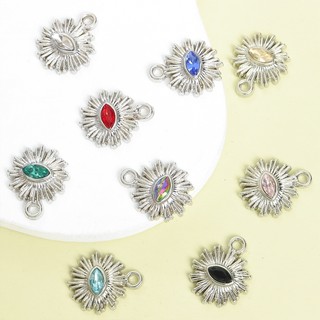 10 Chiếc Pha Lê Kim Cương Giả Kẻ Sọc Mắt Mặt Trời Quyến Rũ Thời Trang Cá Tính Vòng Tay Bông Tai Móc Khóa DIY Tròn Độc Đáo Với Nhiều Màu Thiết Kế Mắt Mặt Dây Hợp Kim Bóng