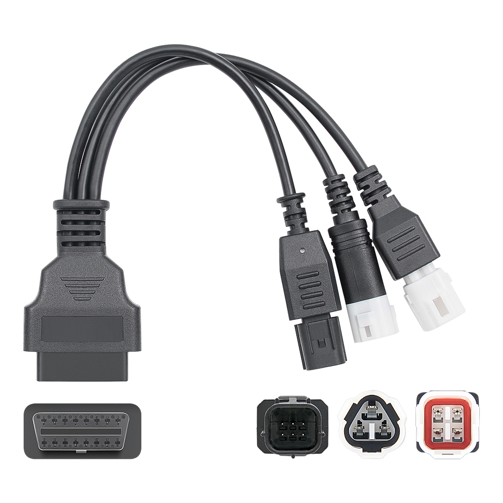 [Sẵn Sàng] Dành Cho Xe Máy Yamaha 3PIN 4PIN OBD 2 Cáp Nối Dài OBD 2 Cáp Kết Nối Xe Máy Cho Xe HONDA Moto 6PIN Đến 16PIN OBD2 Cáp Kết Nối Chẩn Đoán