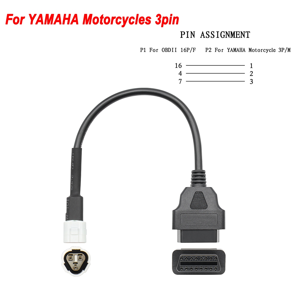 [Sẵn Sàng] Dành Cho Xe Máy Yamaha 3PIN 4PIN OBD 2 Cáp Nối Dài OBD 2 Cáp Kết Nối Xe Máy Cho Xe HONDA Moto 6PIN Đến 16PIN OBD2 Cáp Kết Nối Chẩn Đoán