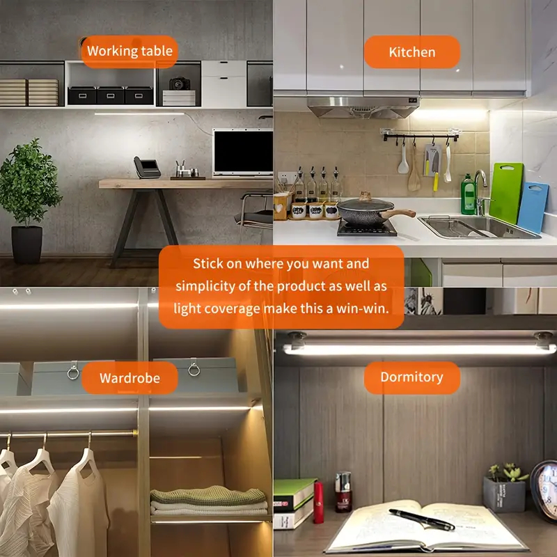 Ống đèn LED đa chức năng Licer 3 màu sáng Dải đèn mờ 9 cấp độ cho tủ, kệ, bàn làm việc và màn hình chiếu sáng | BigBuy360 - bigbuy360.vn