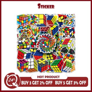Bộ 50 Khối Rubik Miếng Dán Hoạt Hình Graffiti Hành Lý Laptop Đàn Guitar Quà Tặng Nhật Ký Miếng Dán Chống Thấm Nước