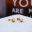 Lắc tay titan không gỉ mạ vàng 18k mặt đá tròn lấp lánh phong cách đơn giản nhẹ nhàng dành cho nữ
