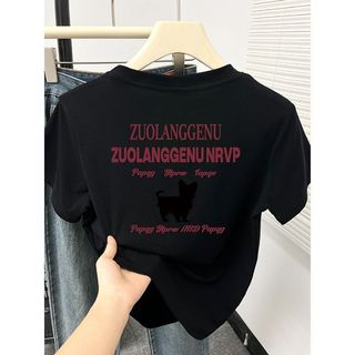 Áo thun nữ mùa hè 2025 mới vui nhộn in hình cổ tròn giảm béo tay ngắn mỏng thời trang nữ