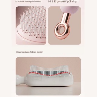 Mới Có Thể Thu Vào Tự Làm Sạch Lược Tóc Chống Tĩnh Điện Tự Làm Sạch Đệm Không Khí Lược Làm Mịn Lông Tơ Ma Thuật Massage Lược