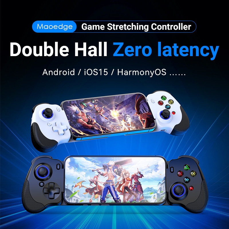 Bộ điều khiển trò chơi không dây có thể thu vào Maoedge Tay cầm chơi Game có dây hội trường kép cho bộ điều khiển Android iOS