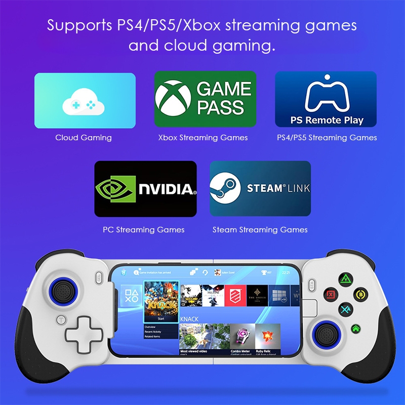 Bộ điều khiển trò chơi không dây có thể thu vào Maoedge Tay cầm chơi Game có dây hội trường kép cho bộ điều khiển Android iOS