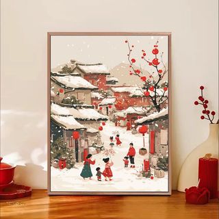 MOZI✨40 * 50cm / 30 * 40cm CHÚC MỪNG NĂM MỚI tranh tô màu theo số tranh số hóa bộ tô màu theo số tranh sơn dầu số hoáNăm Mới Chân Dung Gia Đình Tự Làm Tranh Sơn Dầu Kỹ Thuật Số Làm Đầy Tranh Sơn Màu Tranh Tay Tranh Acrylic Tranh Sơn Dầu Tranh Tra