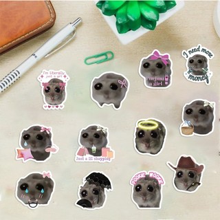 56 Chiếc Ngộ nghĩnh MEME Buồn Hamster Dán DIY Laptop Đàn Guitar Điện Thoại Chống Thấm Nước Động Vật Dễ Thương Miếng Dán