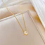 Khuyên tai titan không gỉ mạ vàng 18k thiết kế đá tròn lấp lánh phong cách thanh lịch dành cho nữ