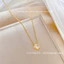 Dây chuyền titan không gỉ mạ vàng 18k mặt đá tròn thời trang đơn giản nhẹ nhàng dành cho nữ