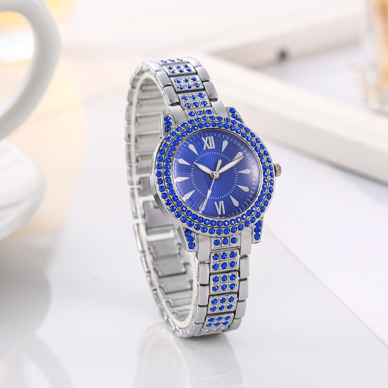 Đồng hồ nữ đính kim cương Đồng hồ thạch anh đa năng thông thường họa tiết La Mã
