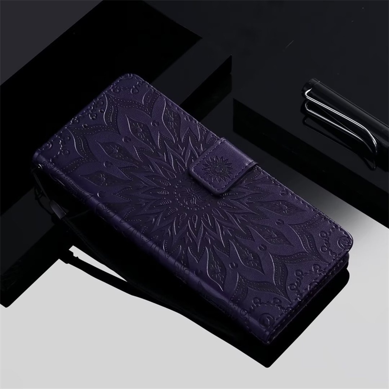 Dành Cho Samsung Galaxy A01 A03 A03S A04S A04E A05 A05S A06 A13 A14 A15 A16 Core 5G Ốp Lưng Họa Tiết Hoa Ví Da PU Mềm Khe Cắm Thẻ Flip Stand Cover