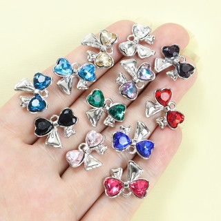 10 Chiếc Quyến Rũ Và Bắt Mắt Thắt Nơ Với Pha Lê Kim Cương Giả, Vòng Cổ Thời Trang Vòng Tay Bông Tai Trang Trí Quần Áo DIY Nhiều Màu Nơ Tạo Kiểu Mặt Dây Hợp Kim Bóng