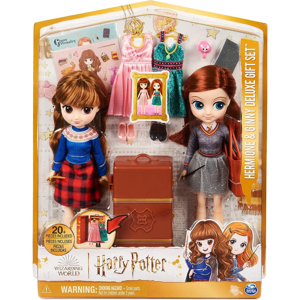 Thế giới phù thủy Harry Potter, Hermione Granger & Ginny Weasley Bộ quà tặng búp bê & phụ kiện 8 inch cao cấp hơn 20 miếng