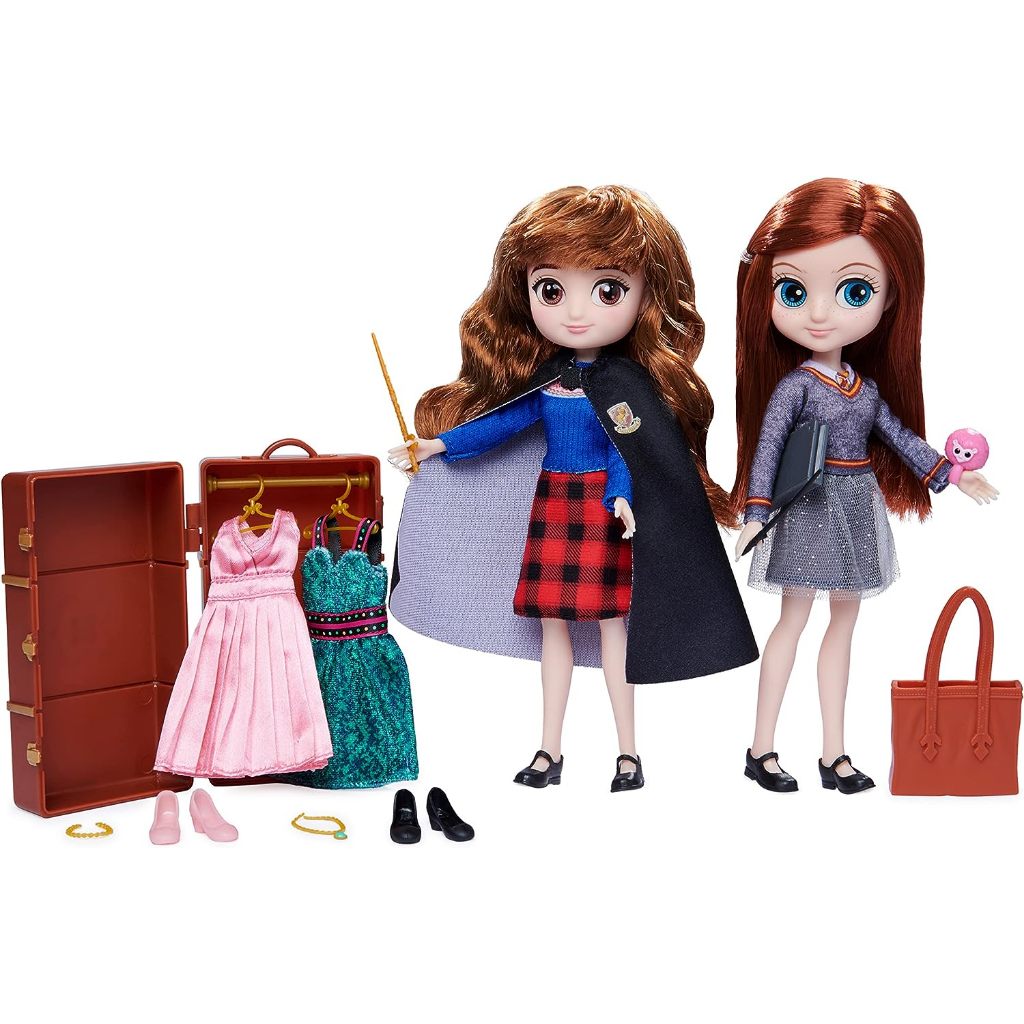 Thế giới phù thủy Harry Potter, Hermione Granger & Ginny Weasley Bộ quà tặng búp bê & phụ kiện 8 inch cao cấp hơn 20 miếng