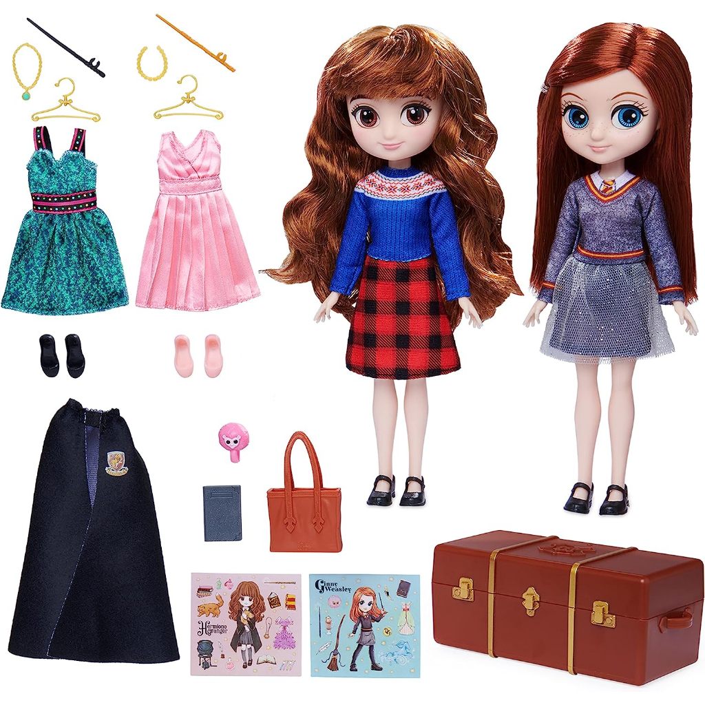 Thế giới phù thủy Harry Potter, Hermione Granger & Ginny Weasley Bộ quà tặng búp bê & phụ kiện 8 inch cao cấp hơn 20 miếng