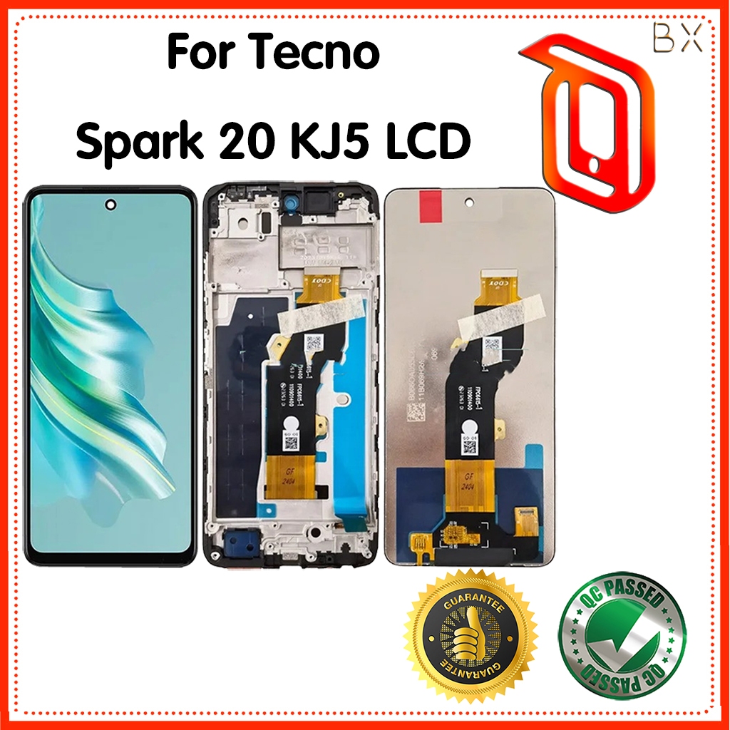 Dành Cho Tecno Spark 20 KJ5 Màn Hình LCD Bộ Số Hóa Màn Hình Cảm Ứng Có Khung Lắp Ráp