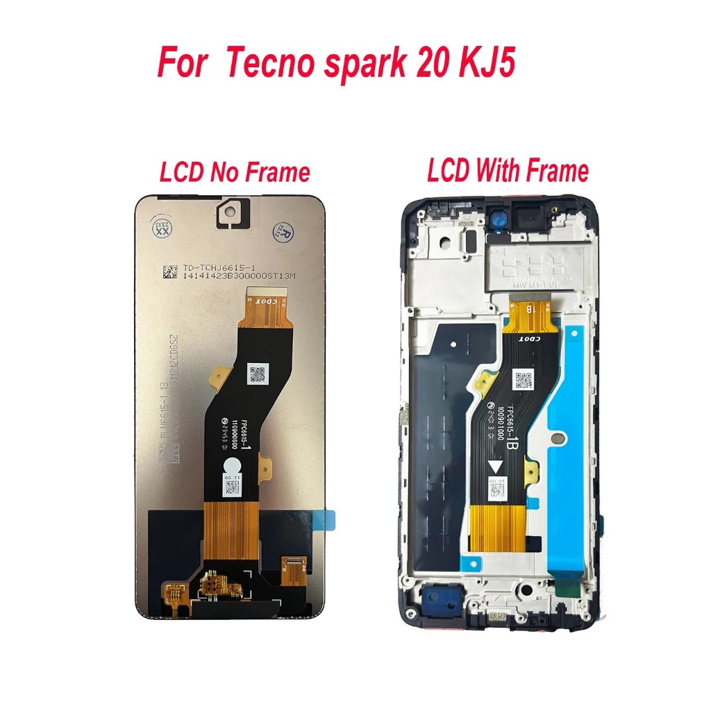 Dành Cho Tecno Spark 20 KJ5 Màn Hình LCD Bộ Số Hóa Màn Hình Cảm Ứng Có Khung Lắp Ráp