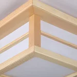Đèn trần LED bằng gỗ tự nhiên cổ điển, Đèn chùm vuông Nhật Bản, Phòng ngủ Phòng trà Trang trại Trang trí nội thất Treo đèn chiếu sáng — ảnh 7