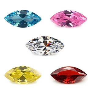 2x4 ~ 8x16mm Marquise Cut Đá Cubic Zirconia Trắng GoldenYellow Pink Garnet SeaBlue Mix 5 Màu 5A Loose CZ Đá quý tổng hợp để làm đồ trang sức
