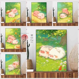 MOZI✨40 * 50cm / 30 * 40cm chú lợn dễ thương tranh tô màu theo số tranh số hóa tranh sơn dầu số hoáHeo con dễ thương DIY Tranh sơn dầu kỹ thuật số Tranh tô màu Tranh kỹ thuật số Tranh sơn dầu Tranh tô màu Tranh làm đầy Tranh vẽ tay Tranh Acrylic Tranh