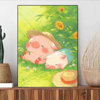 MOZI✨40 * 50cm / 30 * 40cm chú lợn dễ thương tranh tô màu theo số tranh số hóa tranh sơn dầu số hoáHeo con dễ thương DIY Tranh sơn dầu kỹ thuật số Tranh tô màu Tranh kỹ thuật số Tranh sơn dầu Tranh tô màu Tranh làm đầy Tranh vẽ tay Tranh Acrylic Tranh