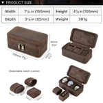 CONTACTS FAMILY Da Thật Chính Hãng 3 Vỏ Đồng Hồ Trang Sức Du Lịch Hộp Bảo Quản Cho Nhẫn Bông Tai Khuy Măng Sét Nam Nữ Món Quà Tốt Nhất — ảnh 6