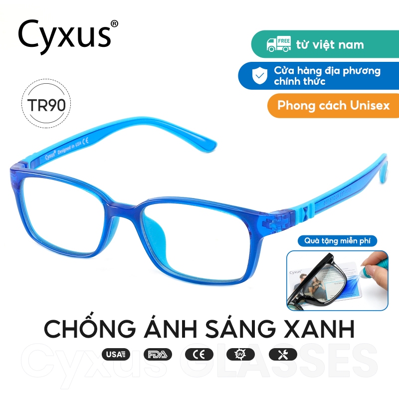 Cyxus Kính Chống Ánh Sáng Xanh Cho Trẻ Em Gọng Oval Lọc Tia UV Giảm Mỏi Mắt Học Tập Phù Hợp Bé 2-6 Tuổi 6009