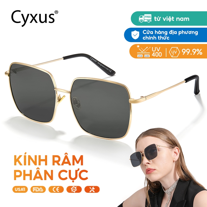 Cyxus Kính Râm Phân Cực Cổ Điển Gọng Vuông Chống Tia UV400 Thời Trang Unisex Cho Thể Thao Ngoài Trời Và Đạp Xe 1811