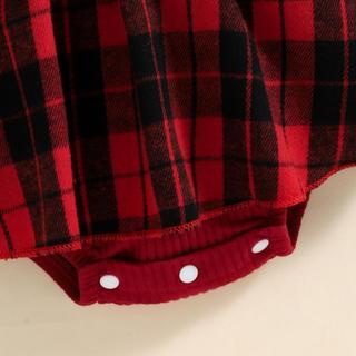 Bộ váy Giáng sinh cho bé gái sơ sinh lễ hội - Váy & váy Cotton màu đỏ kèm phụ kiện Barrette (0-24 tháng)