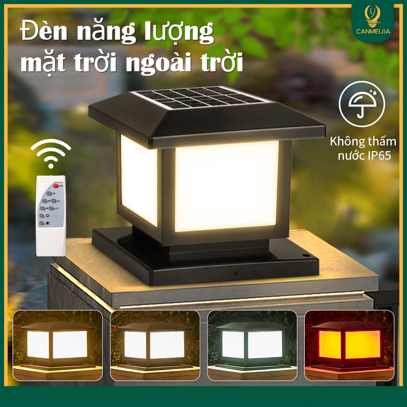 4 Màu Đèn cổng Đèn Tường Năng Lượng Mặt Trời đèn Trụ Cổng Đèn Cột Năng Lượng Hàng Rào Dèn Sân Vườn Chiếu sáng ngoài trời Đèn đường