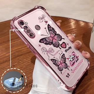 Ốp Lưng Cho Realme 5 5i 5s 6i c3 Vỏ Điện Thoại Silicon Chống Rơi Bốn Góc Mạ Điện Thẩm Mỹ Bướm Thiết Kế Mới Họa Tiết TPU Mềm