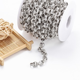 Dây chuyền tròn kẻ sọc kim cương bằng thép không gỉ Phụ kiện tự làm Dây chuyền đèn Flash