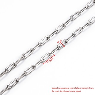 Dây chuyền chéo vuông bằng thép không gỉ Chuỗi hình bầu dục Dây chuyền trang sức Phụ kiện tự làm