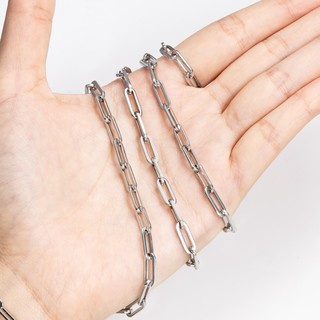 Dây chuyền chéo vuông bằng thép không gỉ Chuỗi hình bầu dục Dây chuyền trang sức Phụ kiện tự làm