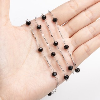 Thép không gỉ Đóng Kết Nối Thanh Dây Xích Pha Lê Đen Trang Sức diy Dây Xích Hạt Đen