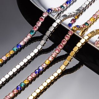 Thép không gỉ Nhiều Màu Sắc Kim Cương Dây Xích Vàng 18K Khoan Móng Vuốt Dây Xích diy Phụ Kiện Trang Sức