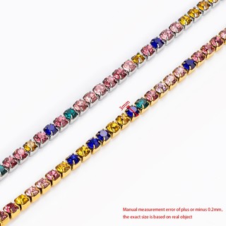 Thép không gỉ Nhiều Màu Sắc Kim Cương Dây Xích Vàng 18K Khoan Móng Vuốt Dây Xích diy Phụ Kiện Trang Sức