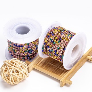 Thép không gỉ Nhiều Màu Sắc Kim Cương Dây Xích Vàng 18K Khoan Móng Vuốt Dây Xích diy Phụ Kiện Trang Sức