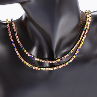 Thép không gỉ Nhiều Màu Sắc Kim Cương Dây Xích Vàng 18K Khoan Móng Vuốt Dây Xích diy Phụ Kiện Trang Sức